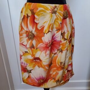 Floral Multicolor wrap silk skirt